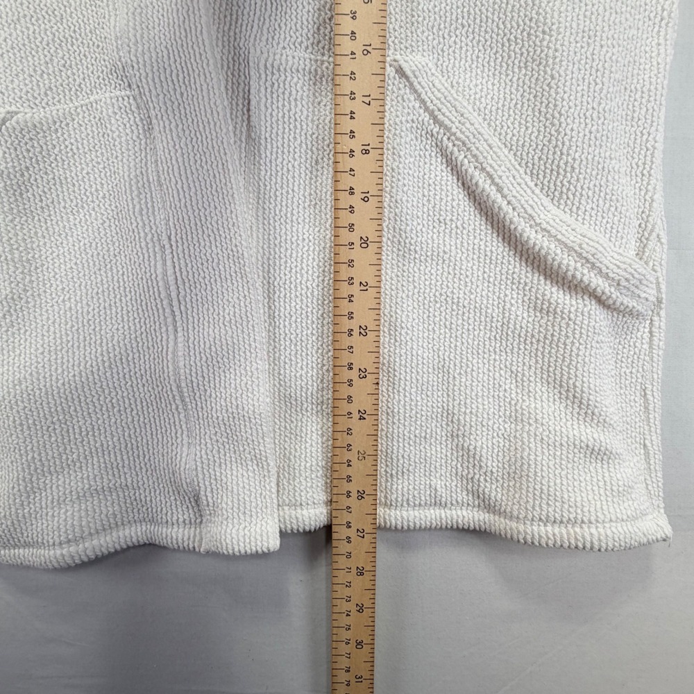 Eileen Fisher White Textured Knit Open Front Cardigan Sweater XL - Picture 6 of 6